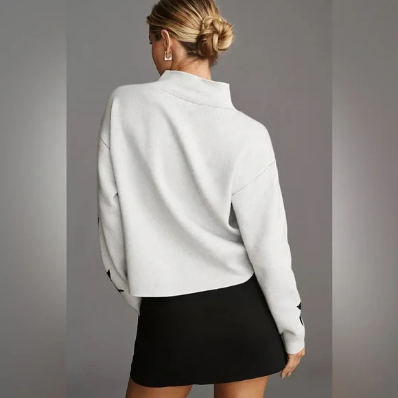 Maeve Carys by Anthropologie Mock Neck Sweater Blue Floral (Size XL) - NWT - Picture 5 of 5